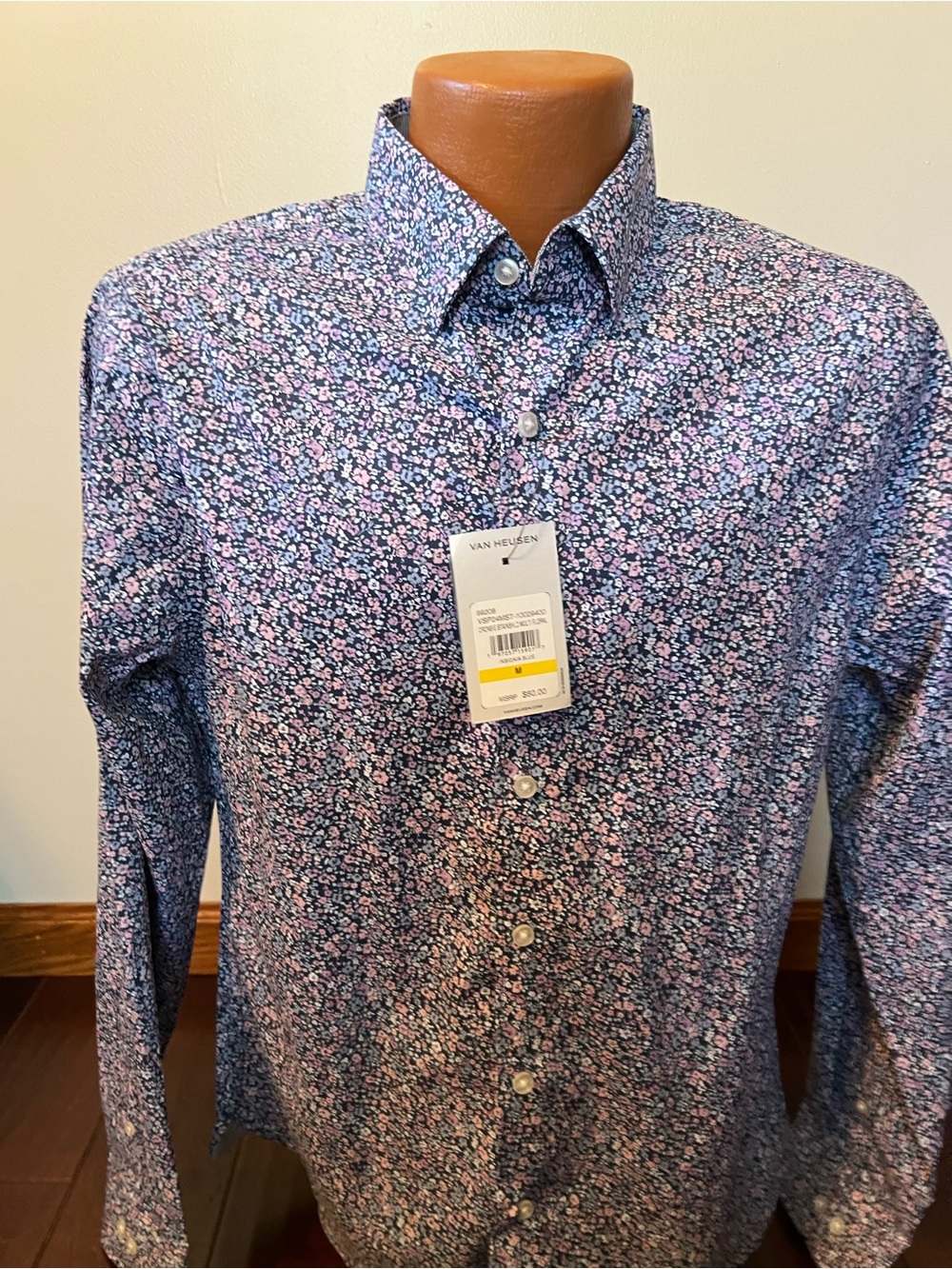 VanHeusen Men’s Shirt Medium Floral Button Down Stretch Long Sleeve New With Tag